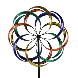 Metal Windmill-Kinetic Garden Decoration DIBIEECN Kinetic Wind Spinner with Garden Stake 360 Swivel Peacock Outdoor Wind Sculpture Spinners 63 Inch Dual Direction Wind Catcher for Yard Idea 