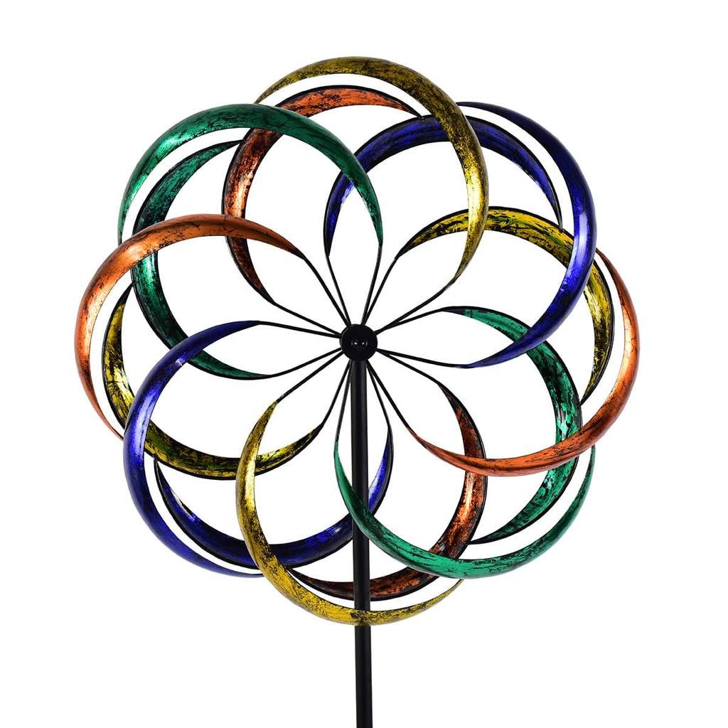Outdoor Yard Benutzerdefinierte Regenbogenblume Wind Spinner