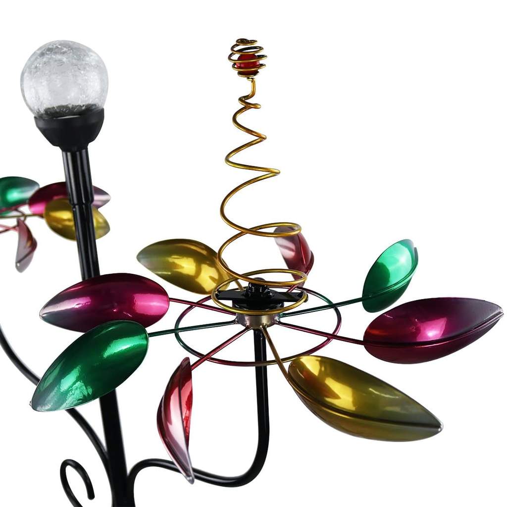 Spinners de viento con luces solares Garden Flower Lover Outdoor