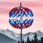 3D Round Colorful Spiral Garden Wind Spinners Sculptures