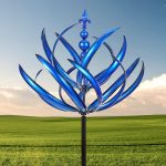 Metall Outdoor Blume Spiral Wind Spinner Ornamente Skulpturen