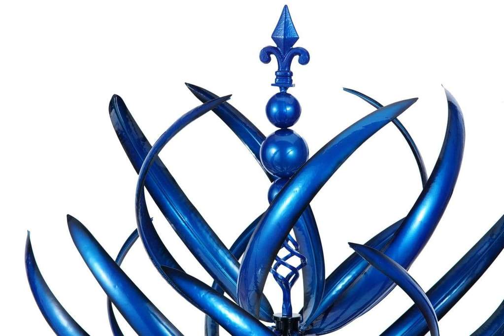Metal Outdoor Flower Spiral Wind Spinners Ornaments Sculptures