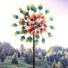 Wind Spinner 60IN pequeño receptor de viento colorido pavo real decoración de plumas flor amante venta al aire libre