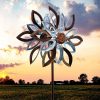 Wind Spinner 73IN Solar Wind catcher Retro Patio Kinetic Decor For Gardeners Outdoor New