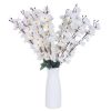 Fleurs décoratives artificielles fleur de pêche 7 fourchettes fleur de cerisier en soie pour mariage à la maison