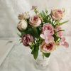 28CM silk artificial flowers rose wedding decoration bouquet bush fake simulation rose flower