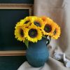 High quality  faux artificial flower silk sunflower bouquet centerpiece flower home accessories decoration