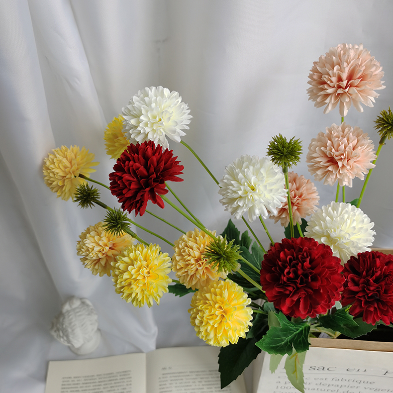 Simulation 3 heads ajaniopsis penicilliformis home decor manufacturer artificial wedding decoration flowers