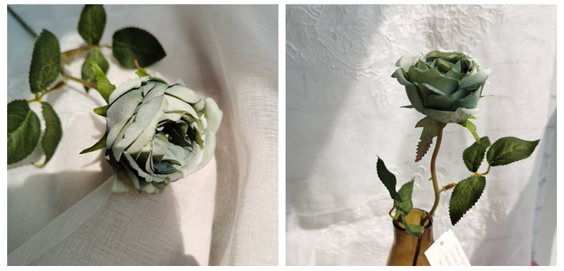 Single 38CM artificial silk rose flower pick for home wedding decoration simulation silk rose flower stem