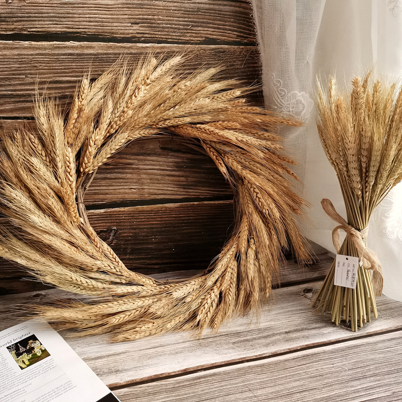 Artificial flower new arrival natural decorative dried loose gold wheat door wreath