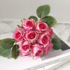 Artificial roses flower bouquets wedding home party table decor bulk fake simulation rose flower