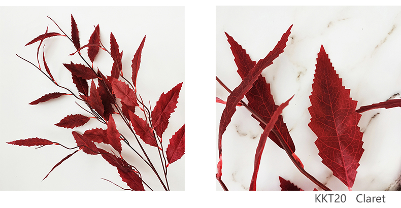 Artificial Palpus mugwort plant branches silk eucalyptus leaves stems branches wedding and home decoration