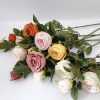 Artificial silk flower single long stem rose bulk for wedding home party decoration simulation rose flower branch