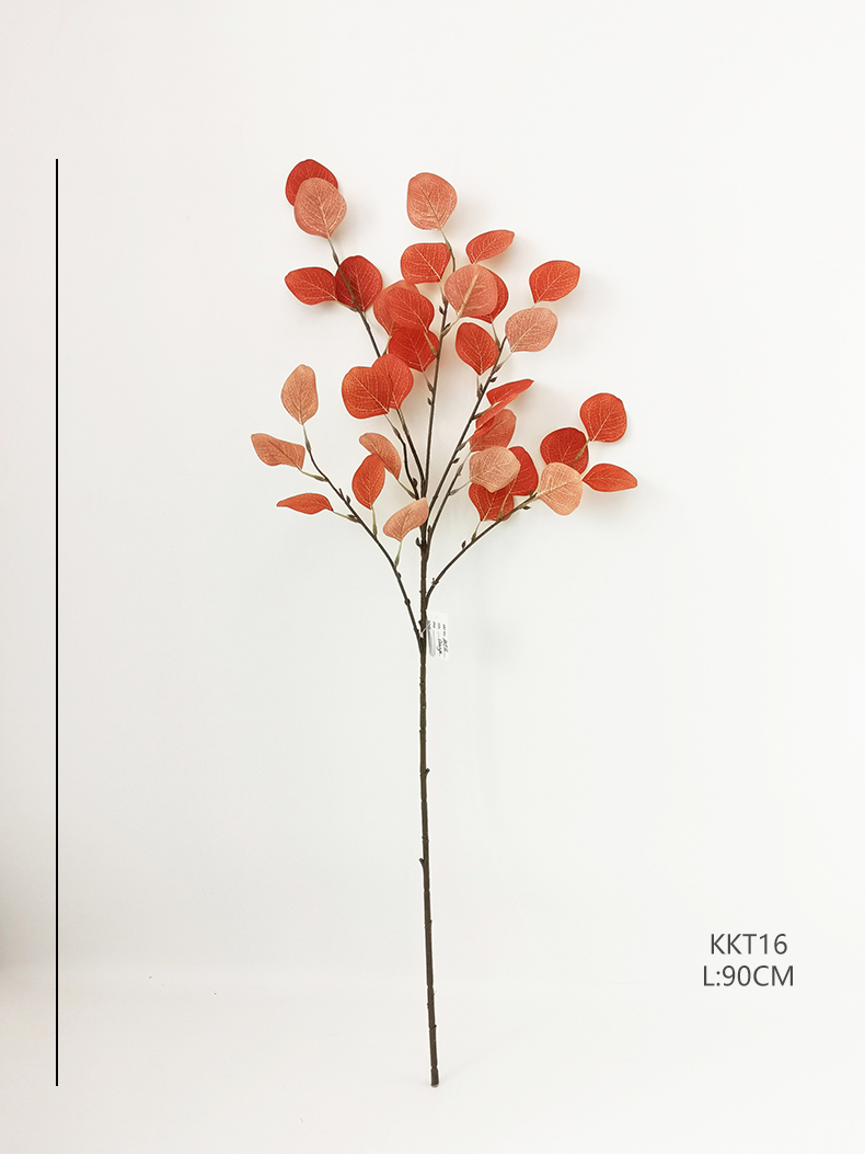 Artificial silk eucalyptus leaves stems wedding and home decoration leaves