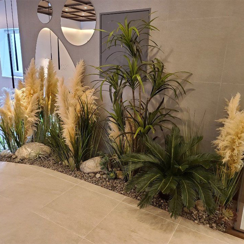 Fake pampas grass artificial flower plastic phragmites for home decor