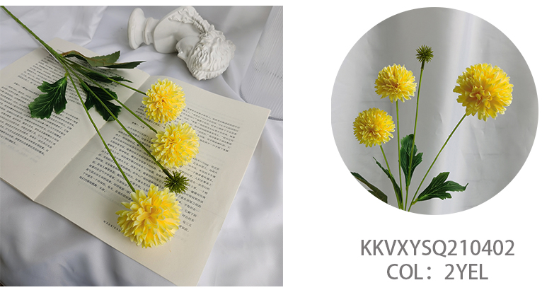 Simulation 3 heads ajaniopsis penicilliformis home decor manufacturer artificial wedding decoration flowers