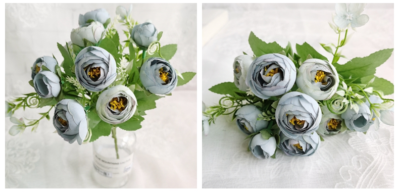 Artificial flower manufacturer  28CM simulation silk rose flowers bouquet for home wedding decoration