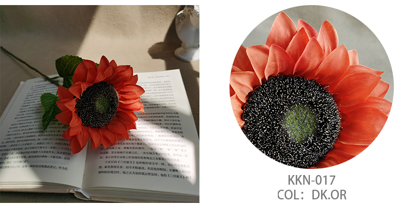 Simulation silk flowers wedding artificial real touch sunflower stem fake flowers spray manufacturer