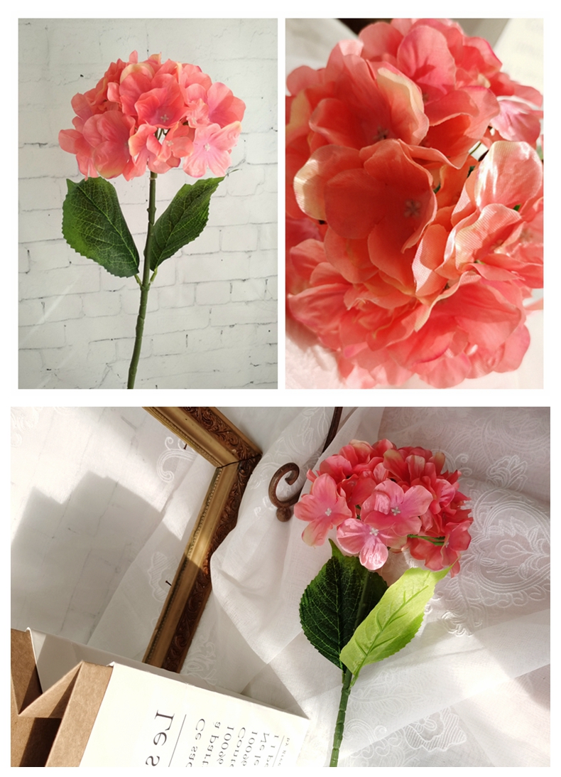 Spring decorative artificial hydrangea flower for home decor simulation silk hydrangea stem