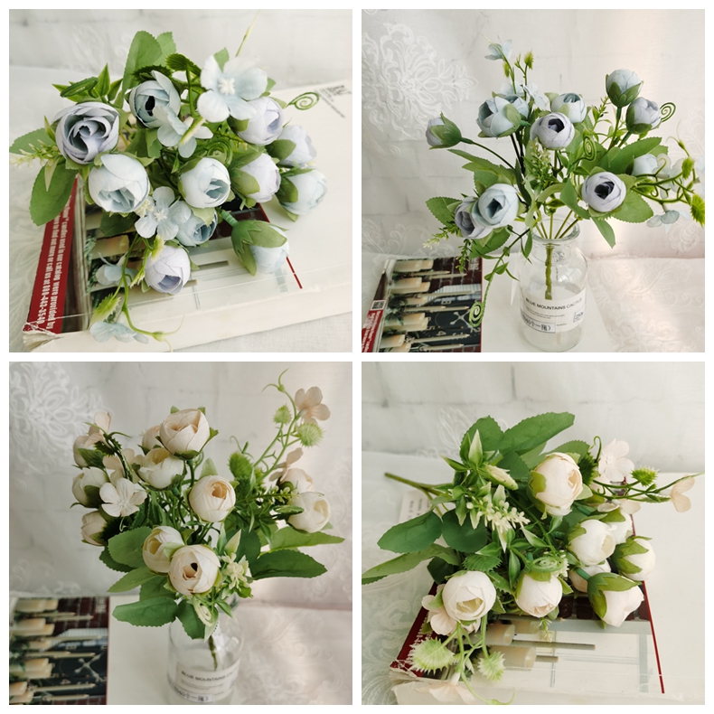 Amazon top seller wedding supplies silk wedding decoration rose flower bouquet artificial flower