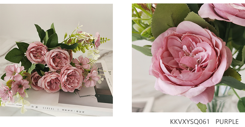 Artificial Valentine's day artificial silk rose bunch wedding home party table decor rose bouquets