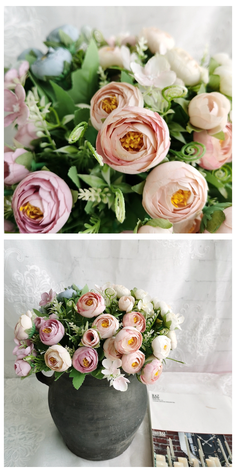 Artificial flower manufacturer  28CM simulation silk rose flowers bouquet for home wedding decoration
