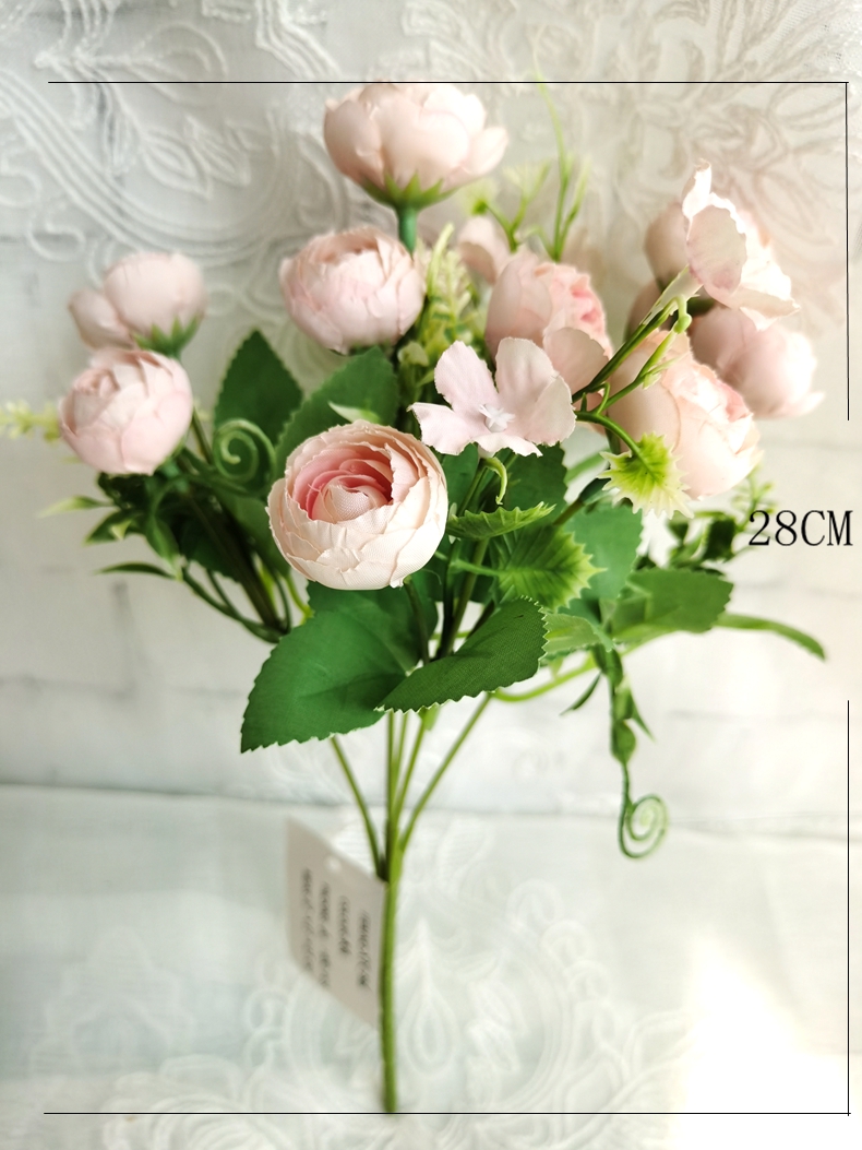 wholesale artificial flower 28CM For home wedding colorful artificial rose bouquet silk flower