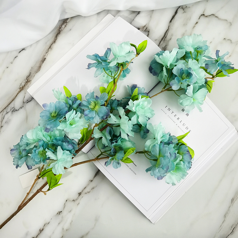 Simulation cheap silk sakura flower spray for Home Wedding Decoration artificial cherry blossom branches manufacturer