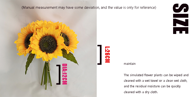 High quality faux artificial flower silk sunflower bouquet centerpiece flower home accessories decoration