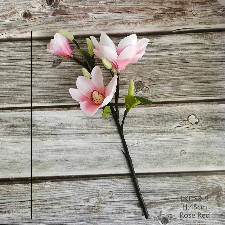 Artificial silk magnolia flower stem table wedding decoration artificial flowers manufacturer