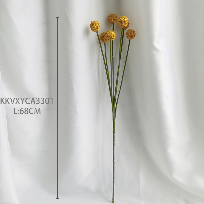 wholesale simulation flowers Craspedia globosa Craspedia spray home wedding decoration artificial flowers manufacturer