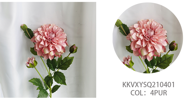 Whollesale artificial plastic silk dahlia flower home wedding decoration silk decorative simulation flowers manufacturer