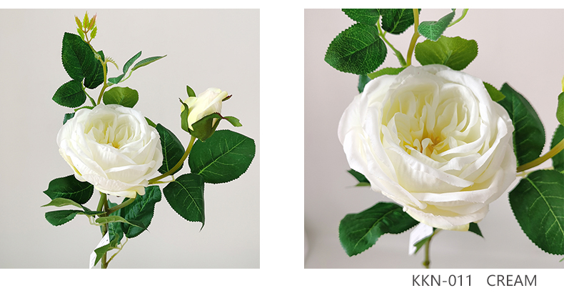Artificial 2 heads silk rose stem rose bulk for wedding home party decoration fake simulation rose flower
