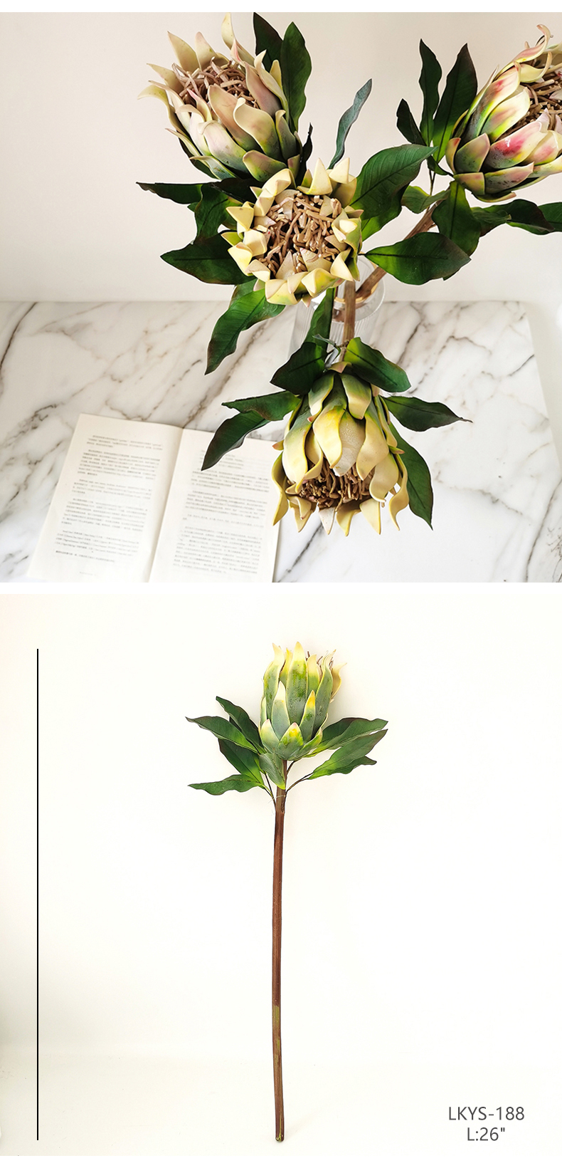 Artificial flower plastic giant protea cynaroides king protea wedding decoration flower