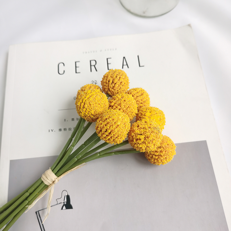 Simulation Craspedia globosa Craspedia artificial flowers manufacturer home wedding decoration faux flowers
