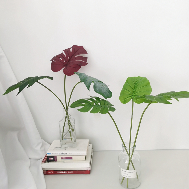 wholesale artificial turtle leaf monstera plant for home and wedding decoration fake monstera leaves stem