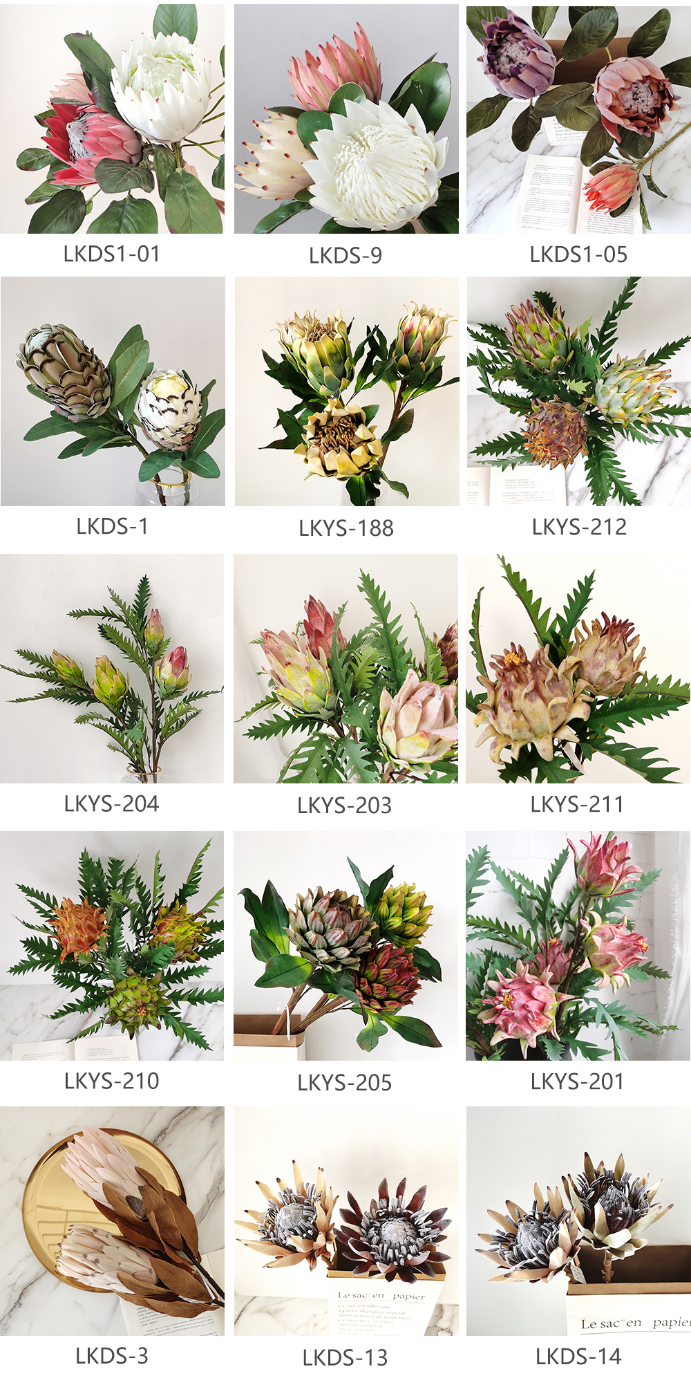 Wedding flower artificial protea cynaroides tropical flower valentine's day home decoration faux king protea flower