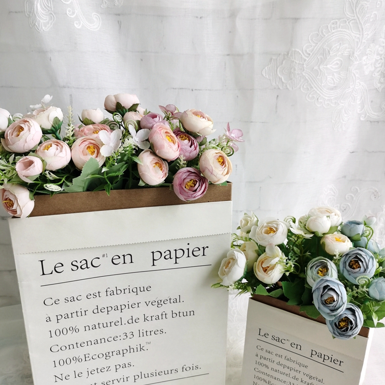 Artificial flower manufacturer  28CM simulation silk rose flowers bouquet for home wedding decoration