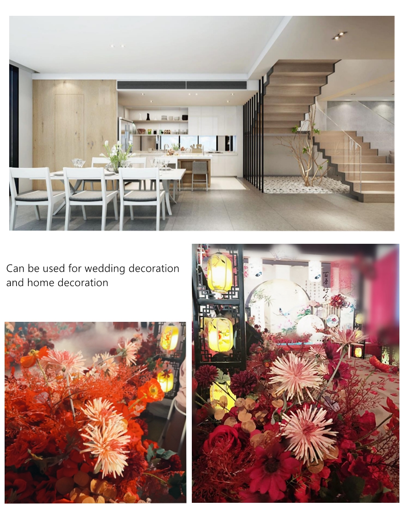 For wedding decor artificial flower 4 flower head ball chrysanthemum