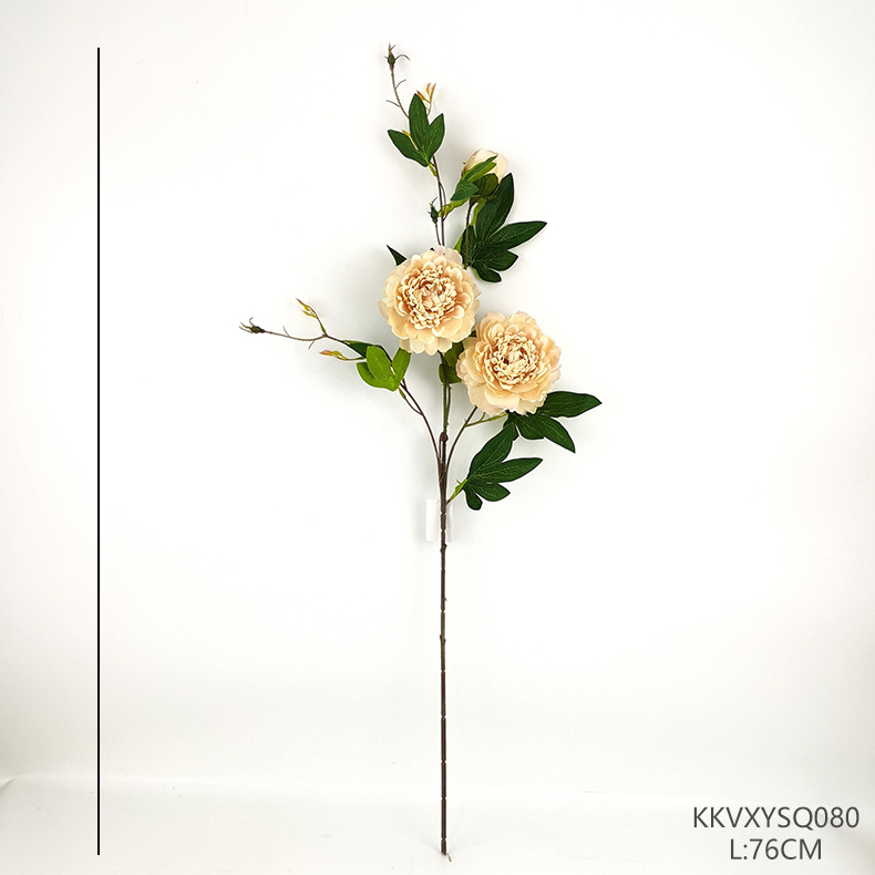 Cheap artificial silk peony flower single long stem Valentine's day home wedding decoration flower manufacturer