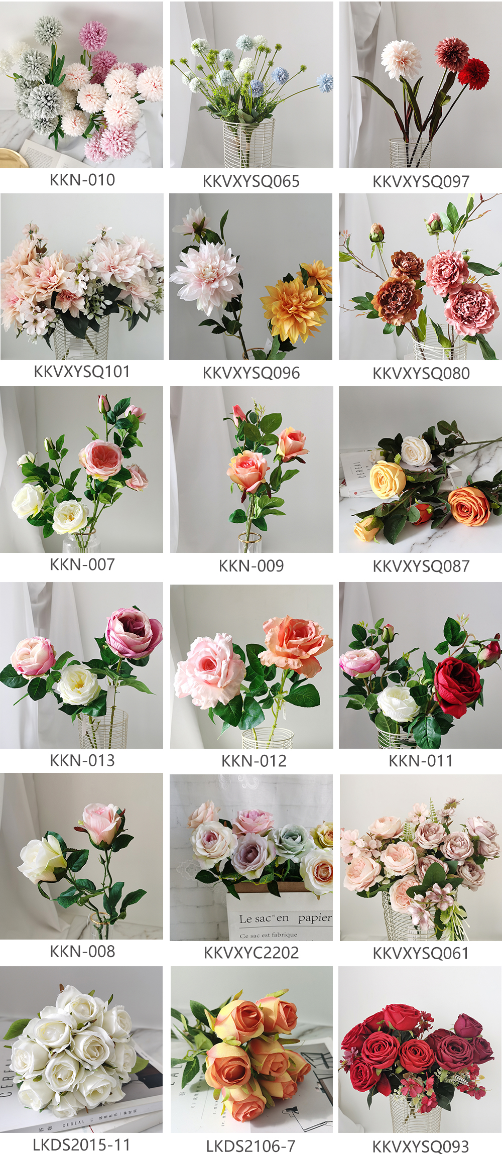 Valentine's day flores artificial flowers silk rose bouquets for wedding home party decoration faux rose flower bushes
