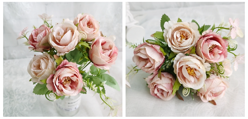 Silk Artificial Flowers Rose for Wedding Bouquet Mother's Day