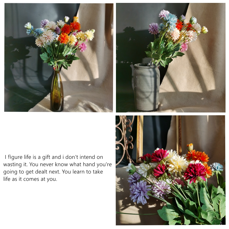 For wedding decor artificial flower 4 flower head ball chrysanthemum