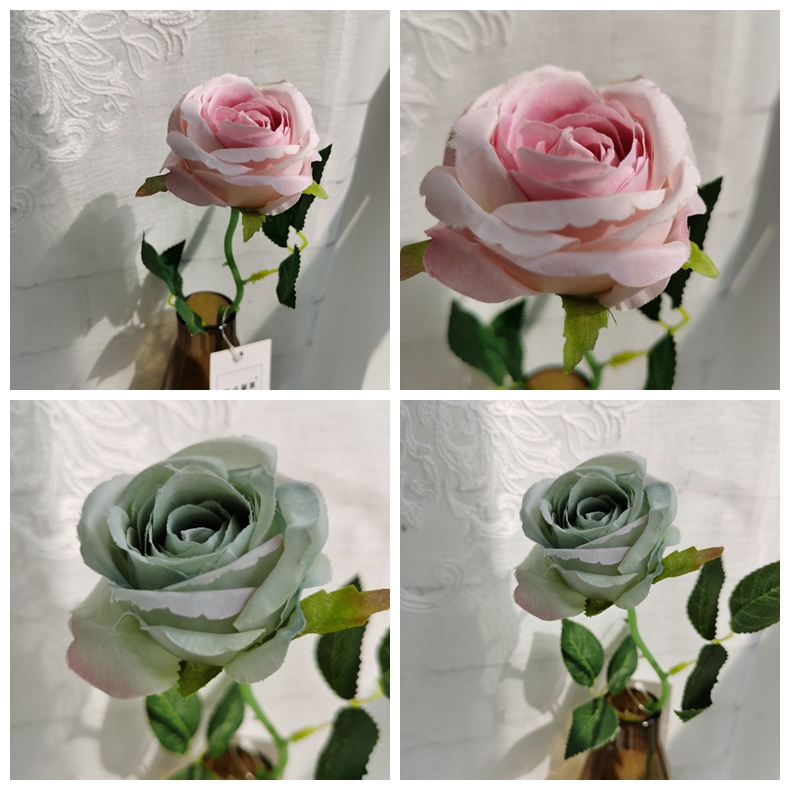 Decoration flower 38CM artificial silk rose flower pick for home wedding decoration simulation rose stem