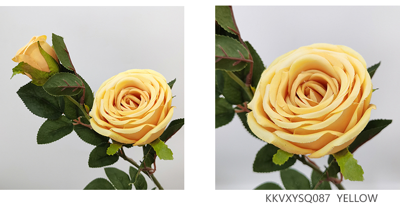 Artificial silk flower single long stem rose bulk for wedding home party decoration simulation rose flower branch