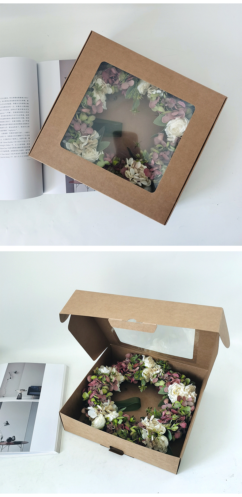 Amazon top seller wedding decoration artificial plastic flower wreath supplies silk flower wedding wreath