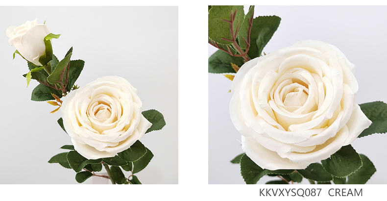 Artificial silk flower single long stem rose bulk for wedding home party decoration simulation rose flower branch