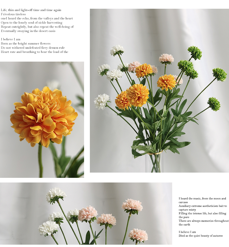 5 head simulation silk ajaniopsis penicilliformis silk flowers artificial wedding home decorative flowers manufacturer