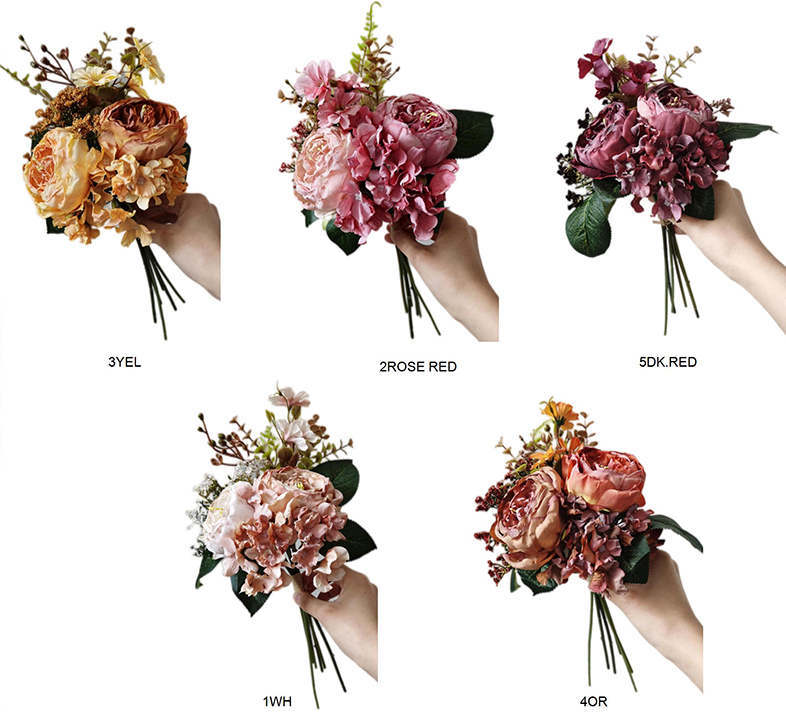 Decorative silk peony flowers wedding artificial peony flower bouquet