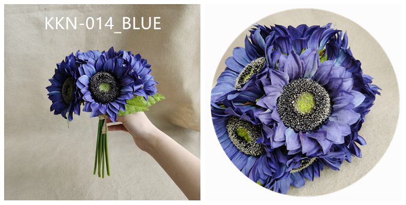 High quality  faux artificial flower silk sunflower bouquet centerpiece flower home accessories decoration